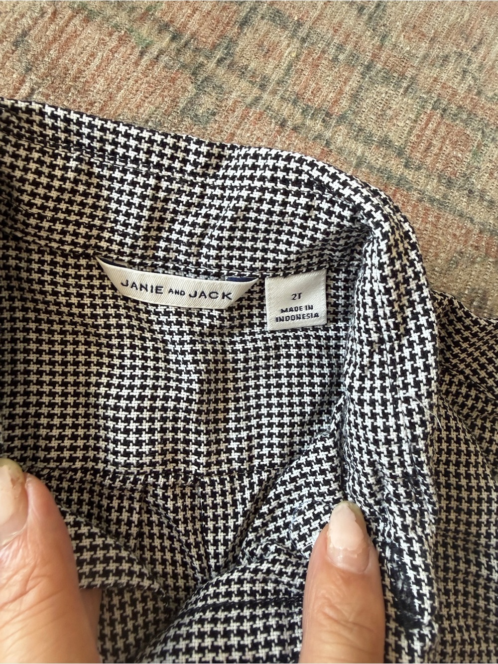 2T Boys, Janie and Jack - Black & White Houndstooth Button Down